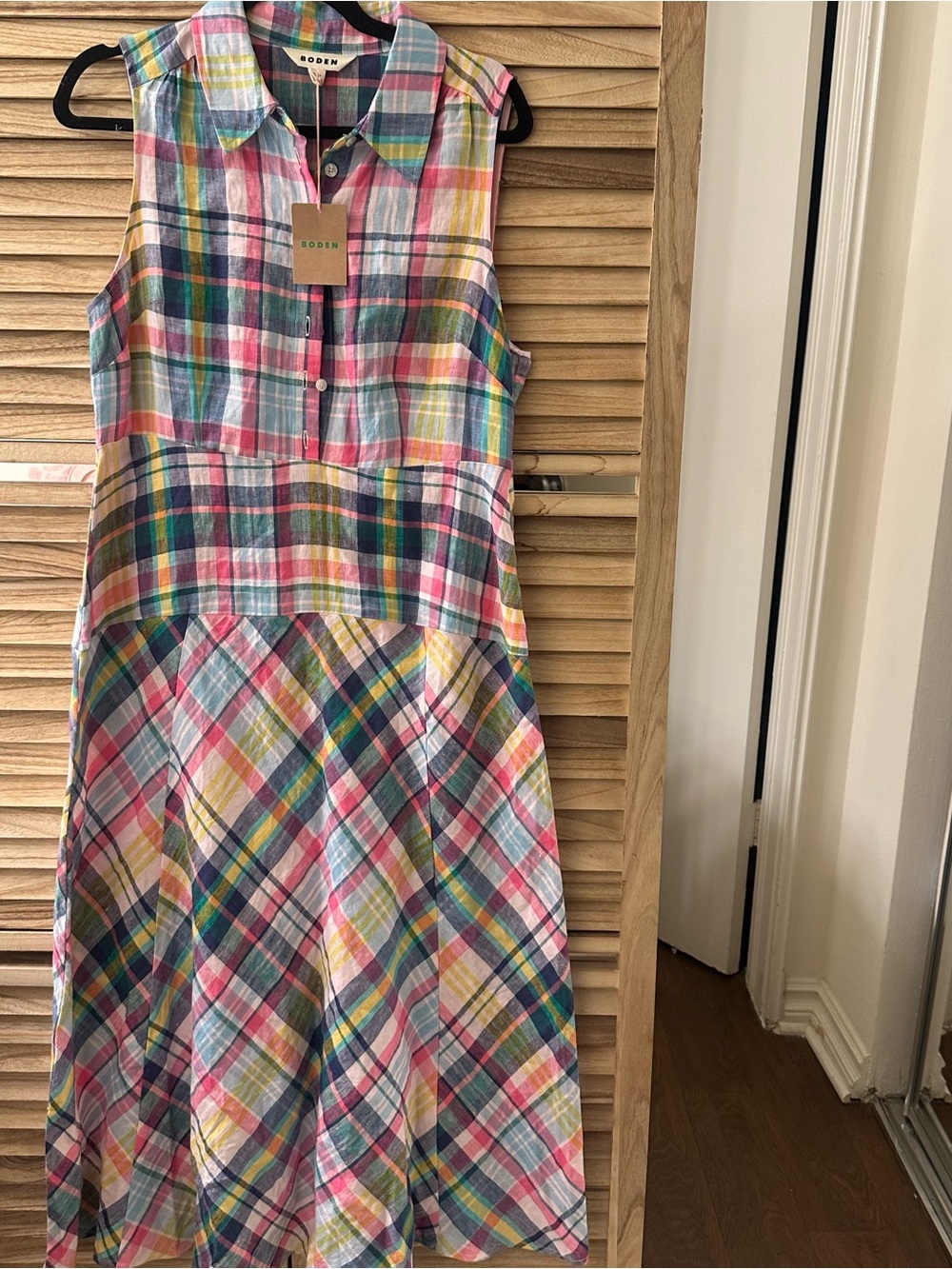 Boden Erma Madras Linen Maxi Dress size 10_NWT - Picture 4 of 8